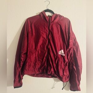 Adidas Red Windbreaker Jacket